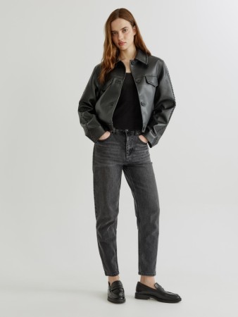 укороченные джинсы 404 мом с высокой посадкой - женские джинсы для взрослых 