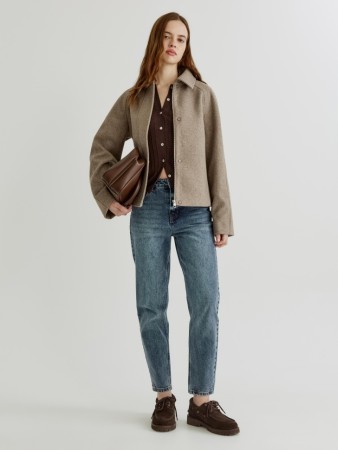 укороченные джинсы 404 мом с высокой посадкой - женские джинсы для взрослых 