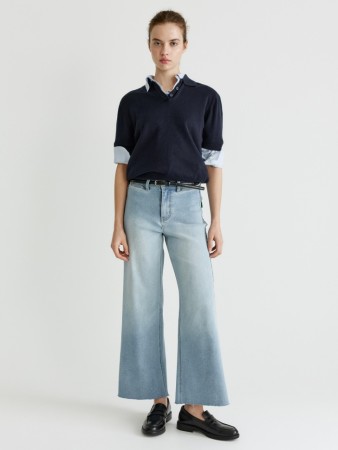 укороченные джинсы 405 кюлоты с высокой посадкой - женские джинсы sela 