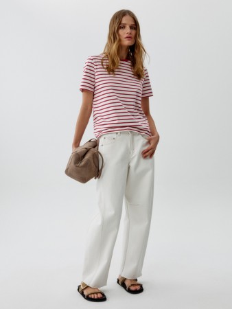 укороченные джинсы баллоны на низкой посадке - женские джинсы для взрослых 