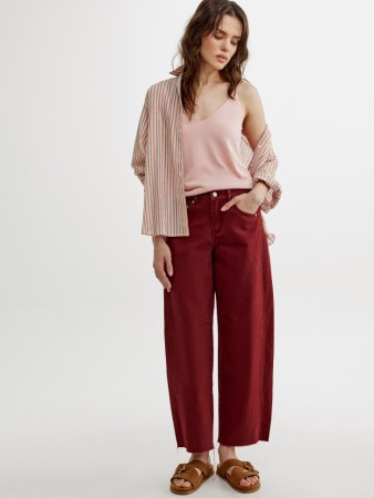 укороченные джинсы баллоны на низкой посадке - женские джинсы для взрослых 