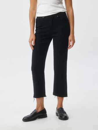 укороченные джинсы flared с необработанным краем - джинсы красные 