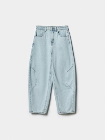 укороченные объемные джинсы со средней посадкой - женские джинсы для взрослых 