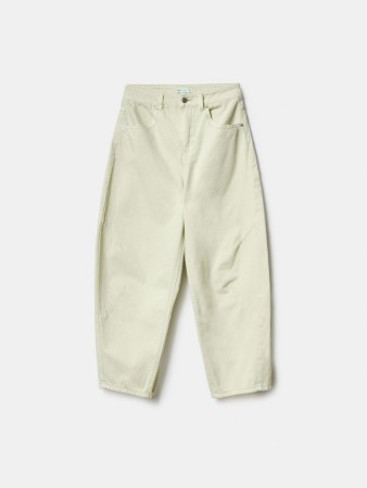 укороченные объемные джинсы со средней посадкой - женские джинсы для взрослых 