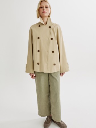 укороченные широкие брюки из смесового тенселя и хлопка - женская одежда, обувь и аксессуары из тенселя 