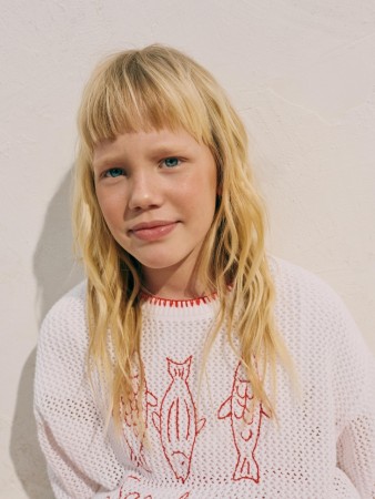 укороченный джемпер сетка с вышивкой для девочек - детская одежда, обувь и аксессуары