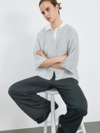 укороченный кардиган с содержанием ангоры и шерсти - женская одежда российская 