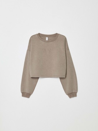 укороченный свитшот с вышивкой для девочек - детская одежда, обувь и аксессуары для всех возрастов с круглым вырезом 