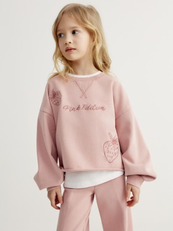 укороченный свитшот с вышивкой для девочек - детская одежда недорогая 