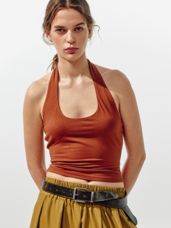 укороченный топ-халтер из линейки  young - детские топы и майки