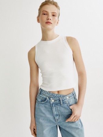 укороченный топ из интерлока - женские топы и майки трикотажные 