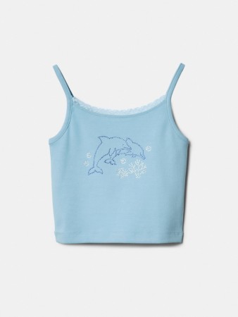 укороченный топ с аппликацией из страз для девочек - детская одежда трикотажная 