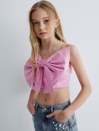 укороченный топ с бантом для девочек - детская одежда, обувь и аксессуары для всех возрастов эластановая 