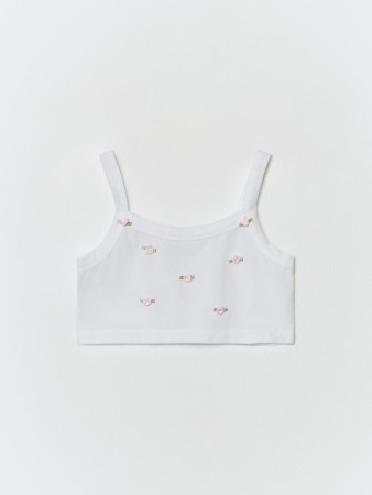 укороченный топ с декором для девочек - детская одежда, обувь и аксессуары для всех возрастов с вырезом 