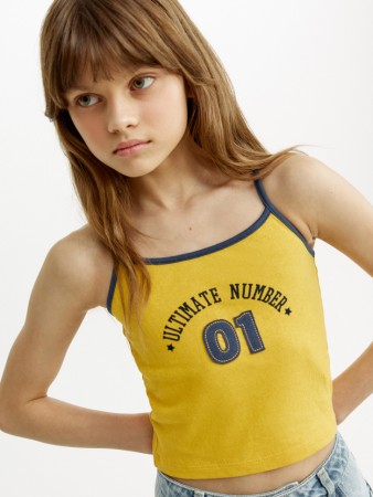 укороченный топ с принтом для девочек - детская одежда недорогая 