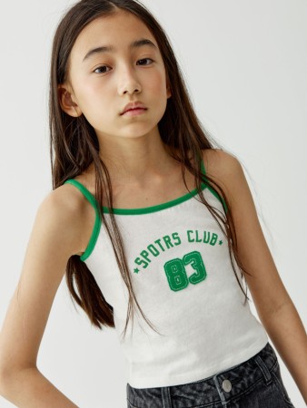 укороченный топ с принтом для девочек - детская одежда недорогая 