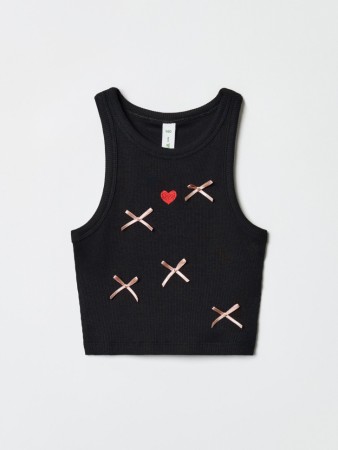 укороченный топ с вышивкой и бантиками для девочек - детские топы и майки