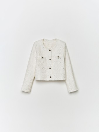 укороченный твидовый жакет для девочек - детские жакеты