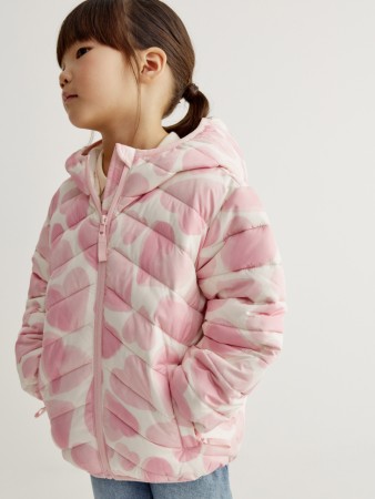 ультралегкая стеганая куртка с принтом для девочек - куртки пуховые 
