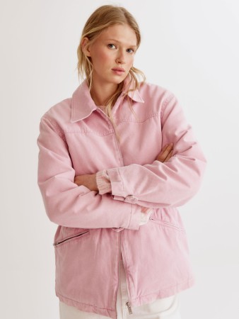 утепленная хлопковая куртка с эффектом стирки фотография