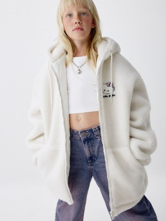 утепленная куртка из искусственного меха с hello kitty для девочек - детская одежда, обувь и аксессуары со стопперами 