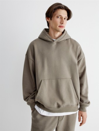 утепленное худи regular fit из футера - мужские худи с манжетами 