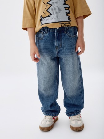 утепленные джинсы loose fit для мальчиков фотография