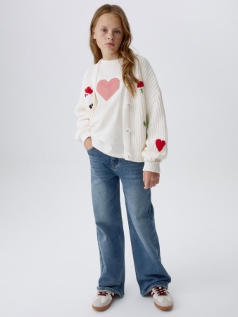 утепленные джинсы wide leg для девочек - детская одежда, обувь и аксессуары на пуговицах 