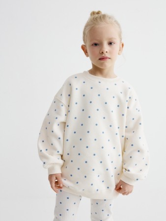 утепленный свитшот в горошек для девочек фотография