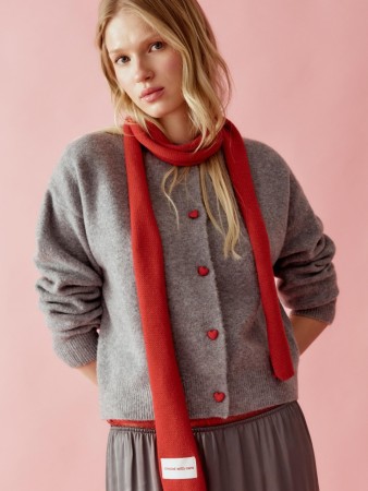 узкий шарф-галстук с содержанием шерсти фотография