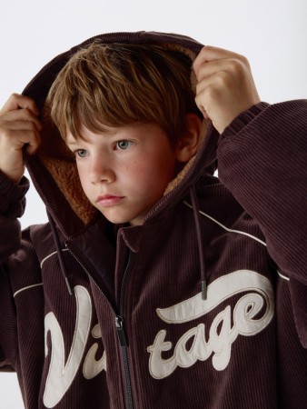 вельветовая куртка с капюшоном для мальчиков - куртки и пуховики вельветовые 