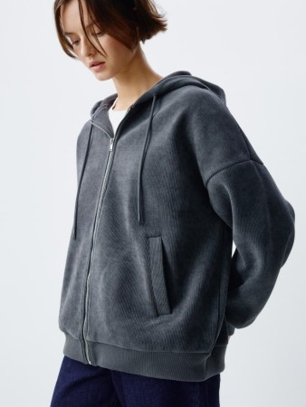 вельветовое худи оверсайз на молнии - женские толстовки и олимпийки