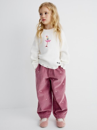 вельветовые брюки с вышивкой для девочек - детская одежда, обувь и аксессуары для всех возрастов с поясом 