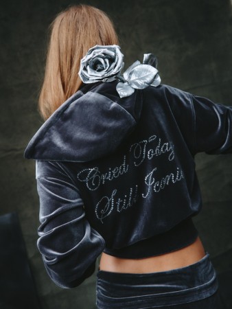 велюровая толстовка на молнии из линейки  young - толстовки и свитшоты для девочек 