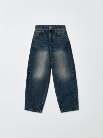 винтажные джинсы baggy fit для мальчиков - детская одежда зауженная 