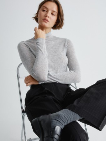 водолазка с содержанием шелка и шерсти - женская одежда плетеная 