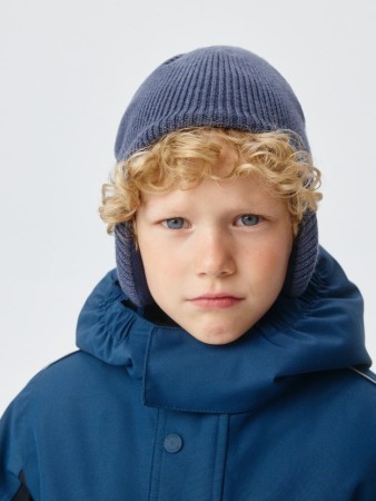вязаная шапка с ушками для мальчиков - детские шапки трикотажные 