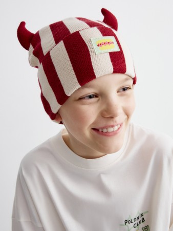 вязаная шапка в полоску детская фотография