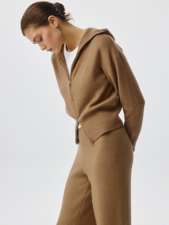 вязаная толстовка на молнии с содержанием шерсти и шелка - женские толстовки для взрослых 