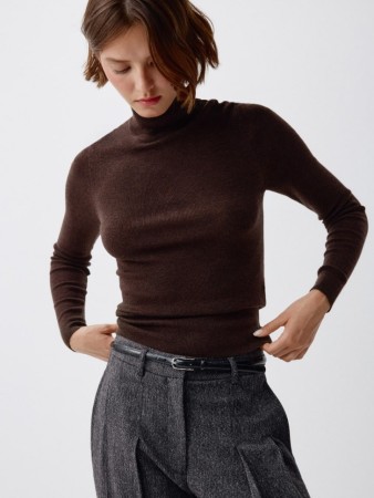 вязаная водолазка из смесовой шерсти - женские джемперы, свитеры и кардиганы облегающие 