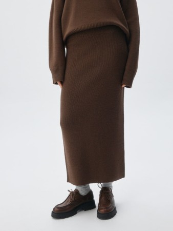 вязаная юбка миди с содержанием шерсти - женские юбки российские 