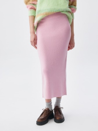 вязаная юбка миди с содержанием шерсти - женские юбки-миди