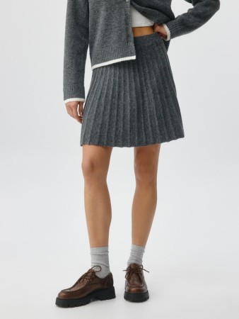 вязаная юбка в складку с содержанием шерсти - женские юбки российские 