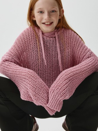 вязаное худи с капюшоном для девочек - толстовки и олимпийки для девочек 