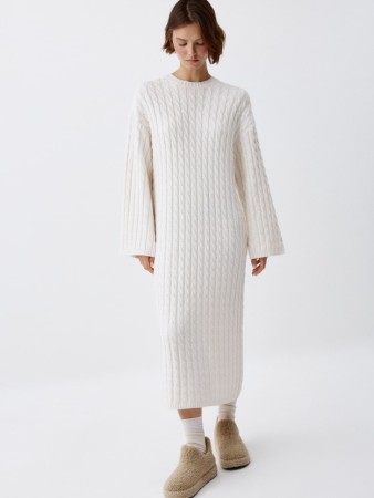 вязаное платье миди - женские платья и сарафаны