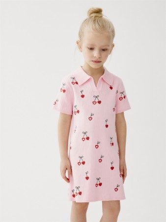 вязаное платье с принтом для девочек фотография