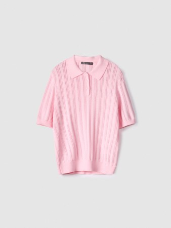 вязаное поло фактурной вязки - женские футболки и поло фактурные 