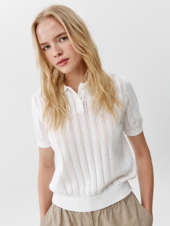 вязаное поло фактурной вязки - женские футболки и поло фактурные 