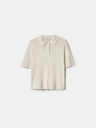 вязаное поло из смесового лиоцелла - женские футболки и поло с воротником 