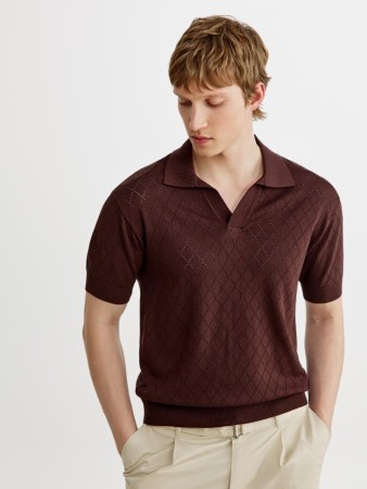 вязаное поло с коротким рукавом фотография